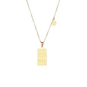 Engraved Tarot-Style Zodiac Necklace & Bracelet