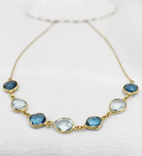 Exquisite London Sky Blue topaz Multi-stone necklace