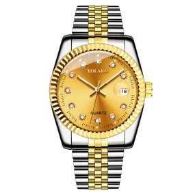 Fashion Diamond Men's Steel Strap Watch