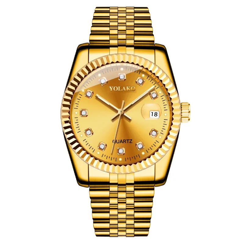 Fashion Diamond Men's Steel Strap Watch