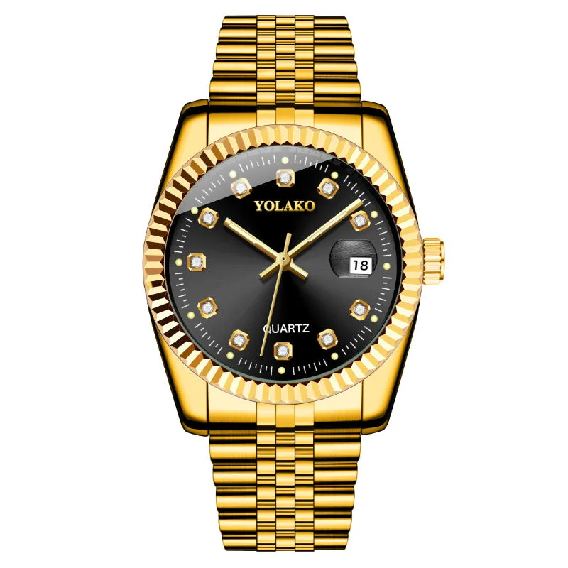 Fashion Diamond Men's Steel Strap Watch