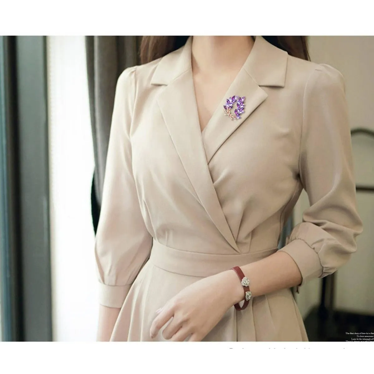 Fashion Rhinestones Bauhinia Flower Brooch