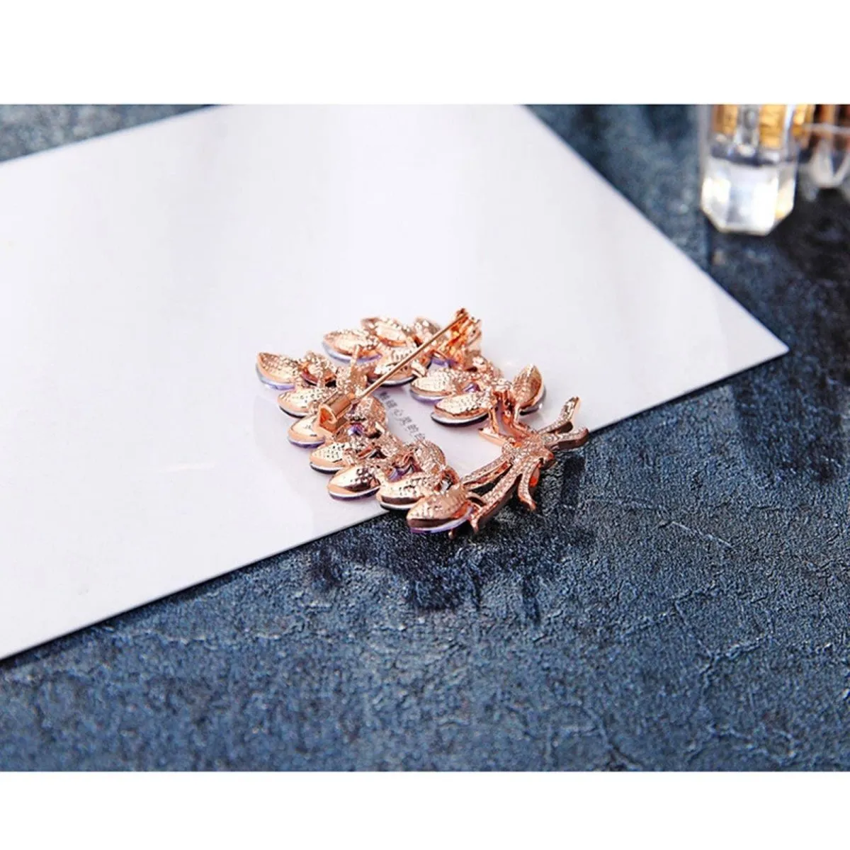 Fashion Rhinestones Bauhinia Flower Brooch