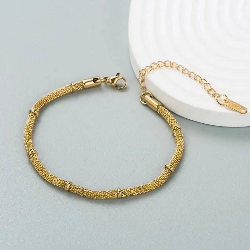 Fashion Titanium Steel Bracelet Simple Hip-hop Solid Color Bracelet