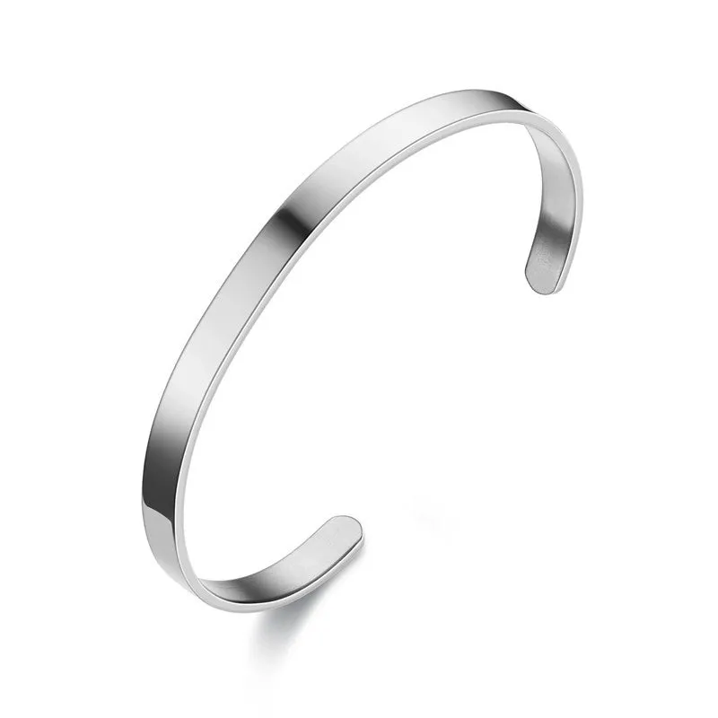 Fashion Titanium Steel C-shaped Light Plate Bracelet Wholesale