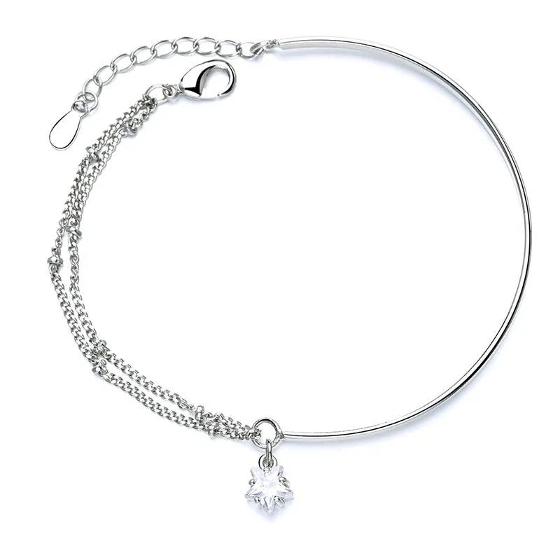 Flash Diamond Double Five-pointed Star Bracelet
