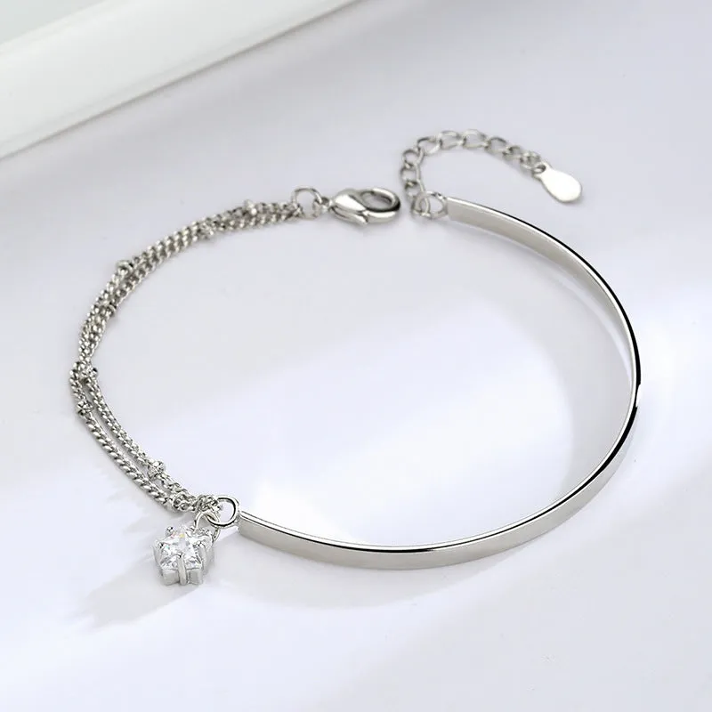 Flash Diamond Double Five-pointed Star Bracelet