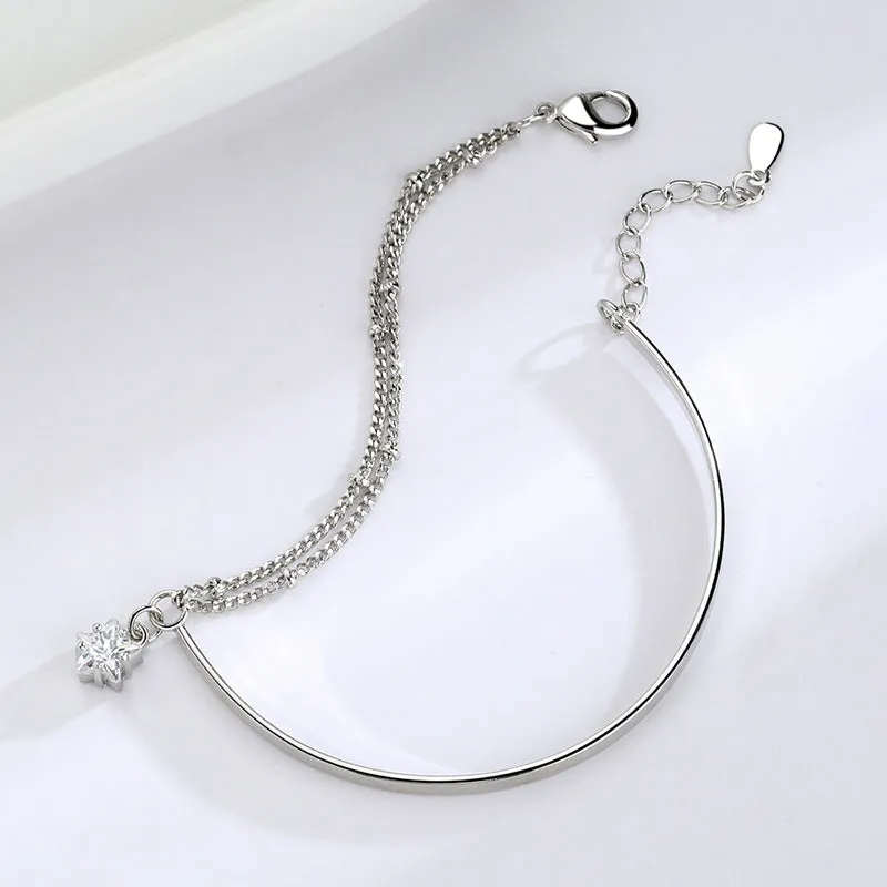 Flash Diamond Double Five-pointed Star Bracelet