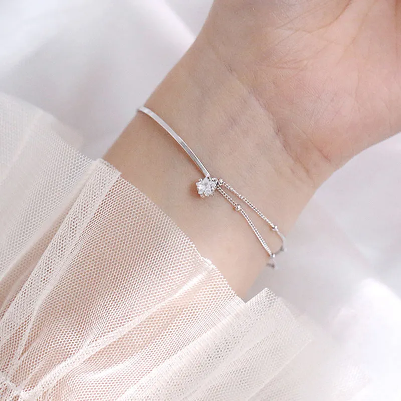 Flash Diamond Double Five-pointed Star Bracelet