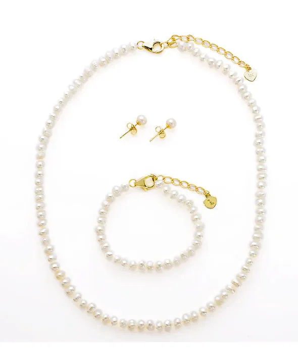 Freshwater Pearl Set - Necklace, Bracelet, Earrings