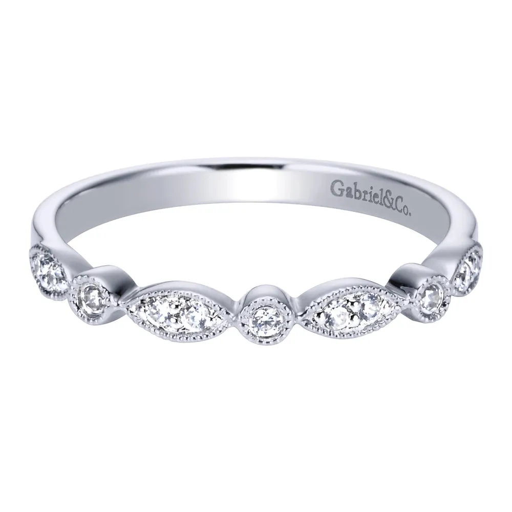 Gabriel & Co. Contemporary 14K White Gold Matching Wedding Band