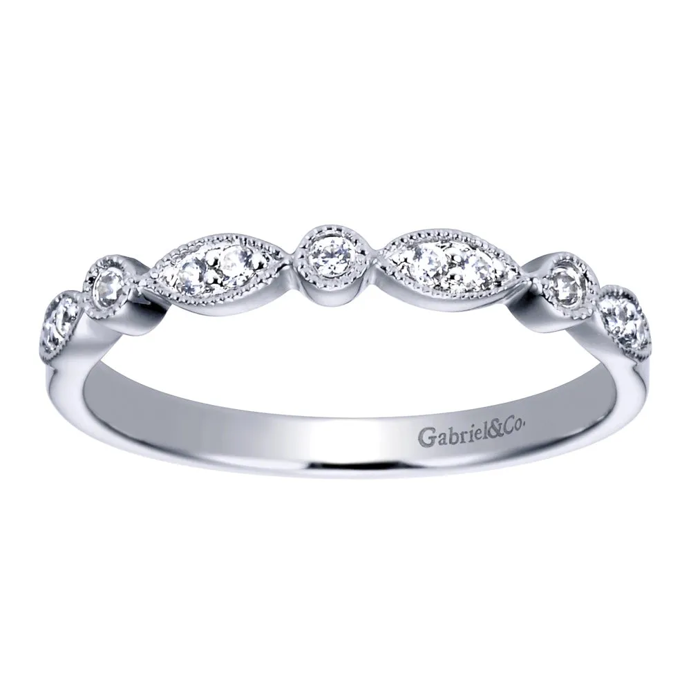 Gabriel & Co. Contemporary 14K White Gold Matching Wedding Band