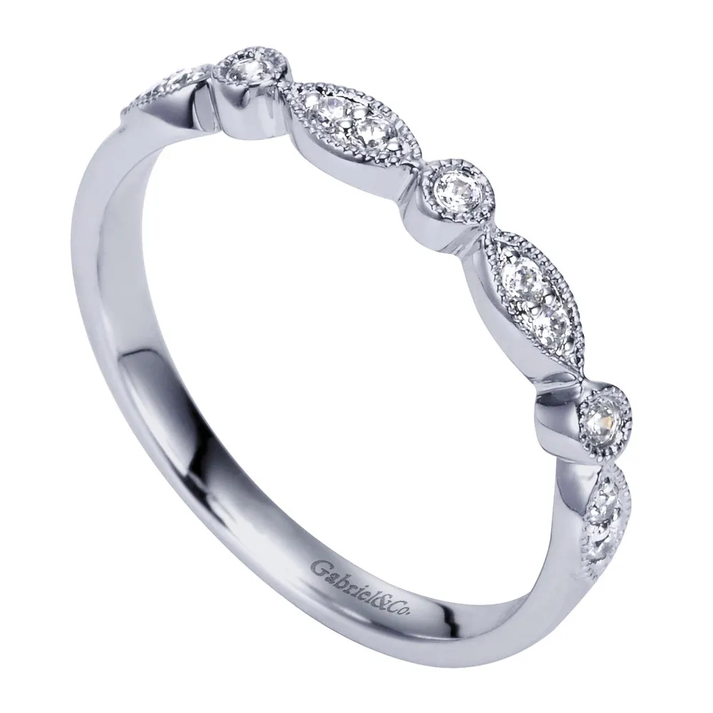 Gabriel & Co. Contemporary 14K White Gold Matching Wedding Band