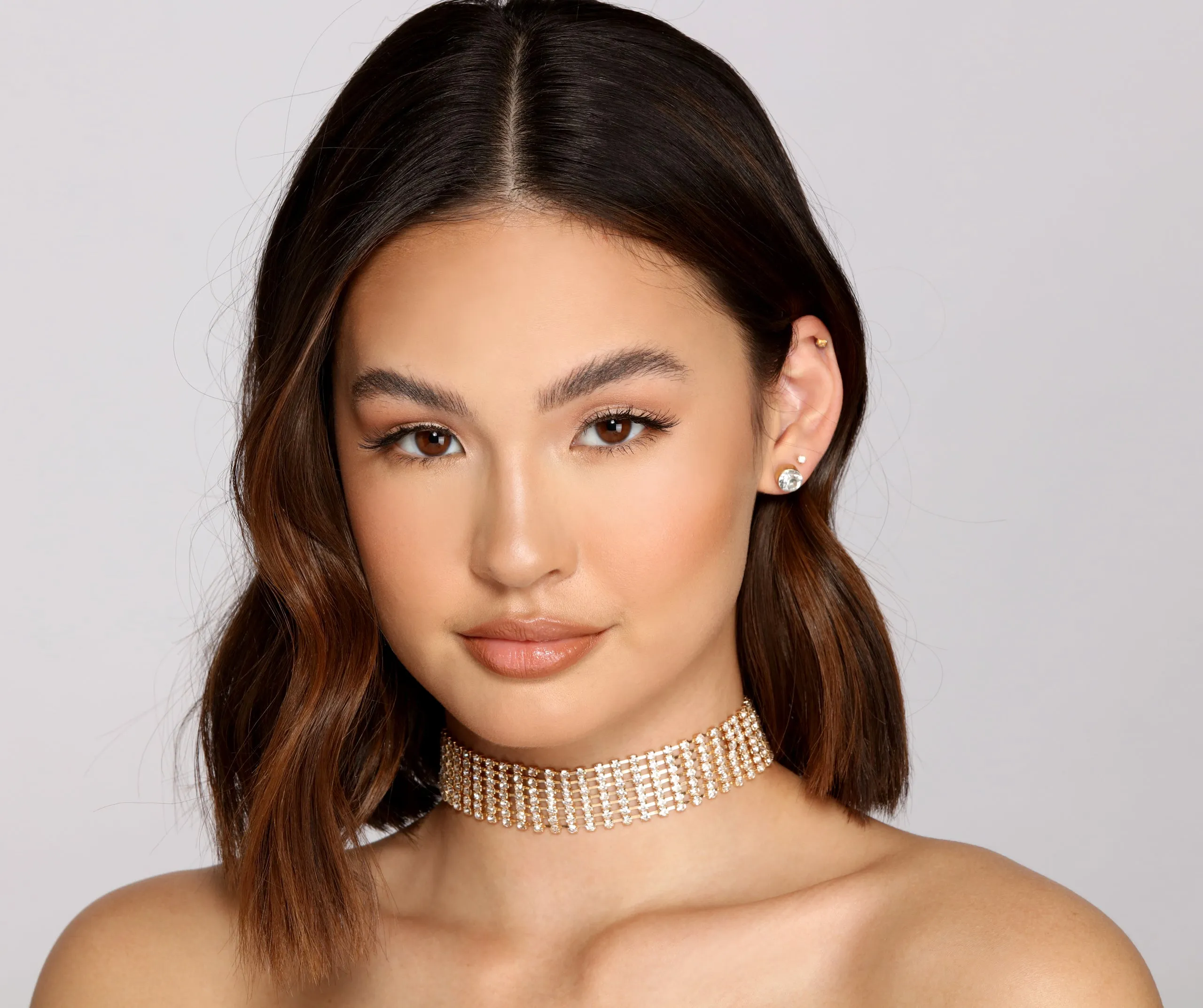 Glamorous Beauty Rhinestone Necklace And Earrings Set