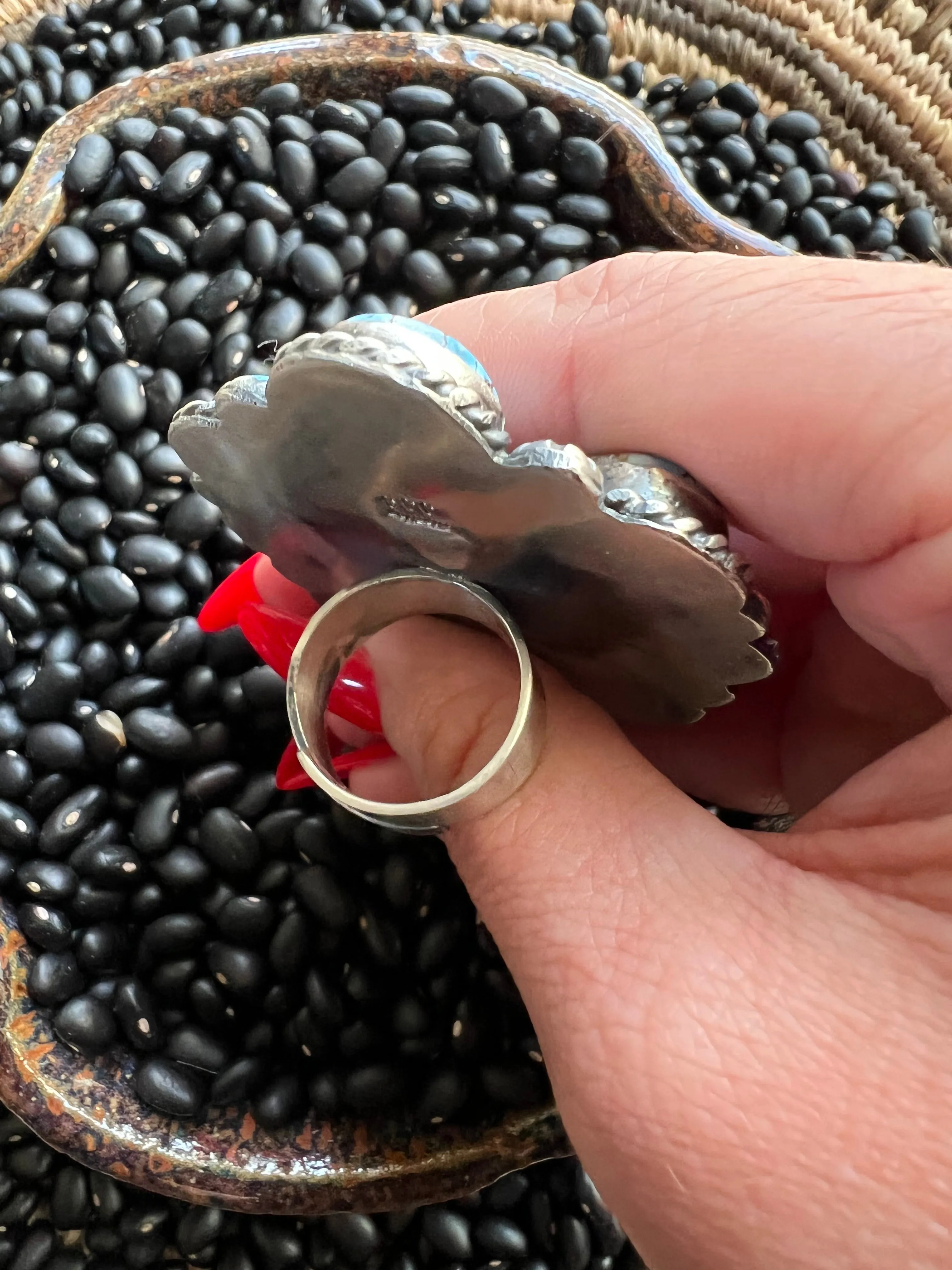 Golden Hills Cluster Turquoise Ring