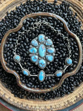 Golden Hills Cluster Turquoise Ring
