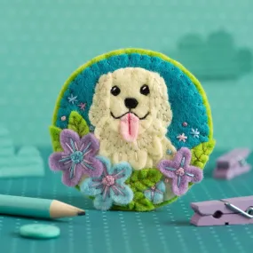Golden Retriever Felt Craft Brooch Kit