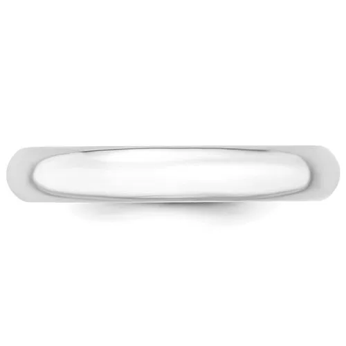 Half Round 14k White Gold 4 mm Comfort Fit Wedding Ring