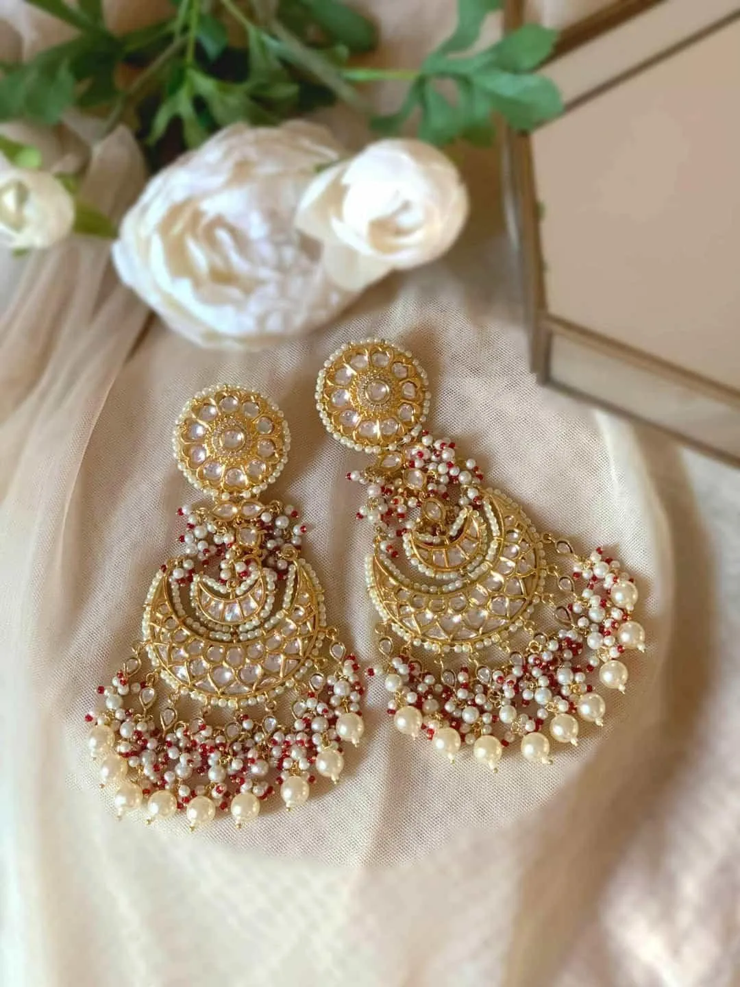 Heavy Twee Kundan Chandbali Earring