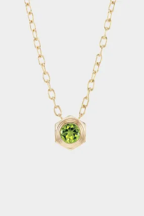 Hexed Pendant Necklace, Peridot