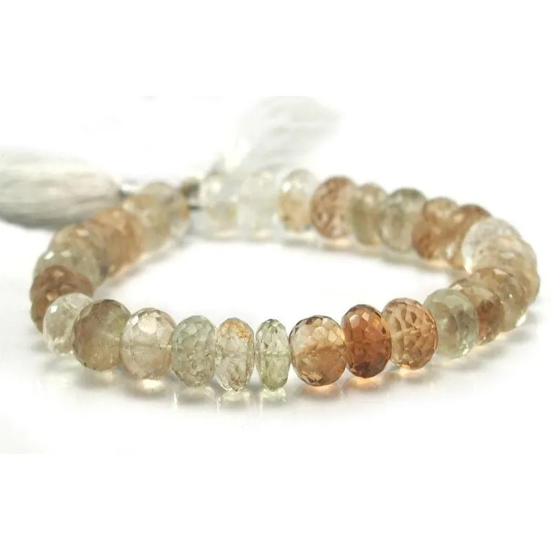 Imperial Topaz Faceted Rondelles 10mm Strand
