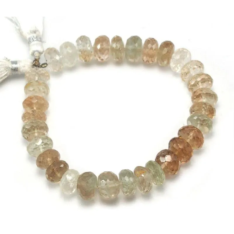 Imperial Topaz Faceted Rondelles 10mm Strand
