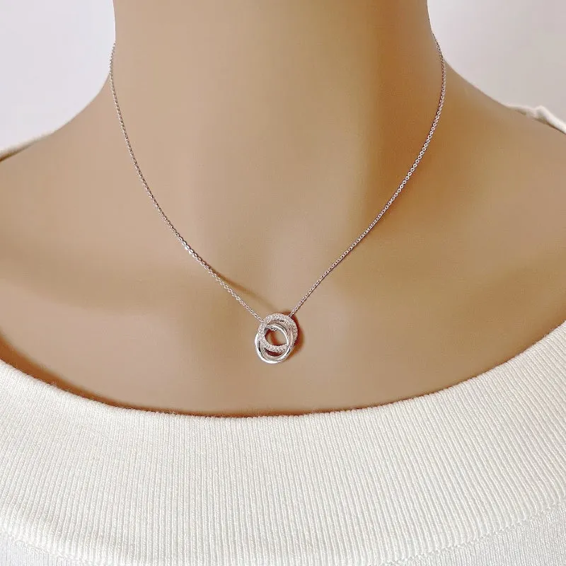 Interlocking  Cubic Zirconia Necklace