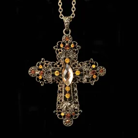 Italian Topaz Cross Necklace