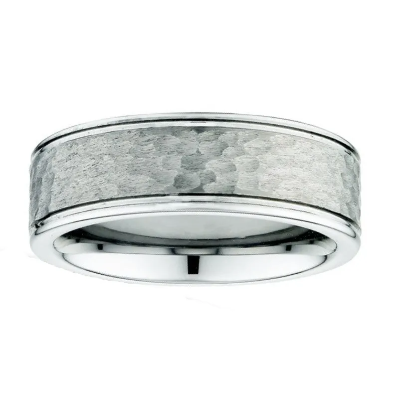Kellee Designs Men's 7mm Hammered Tungsten Wedding Band