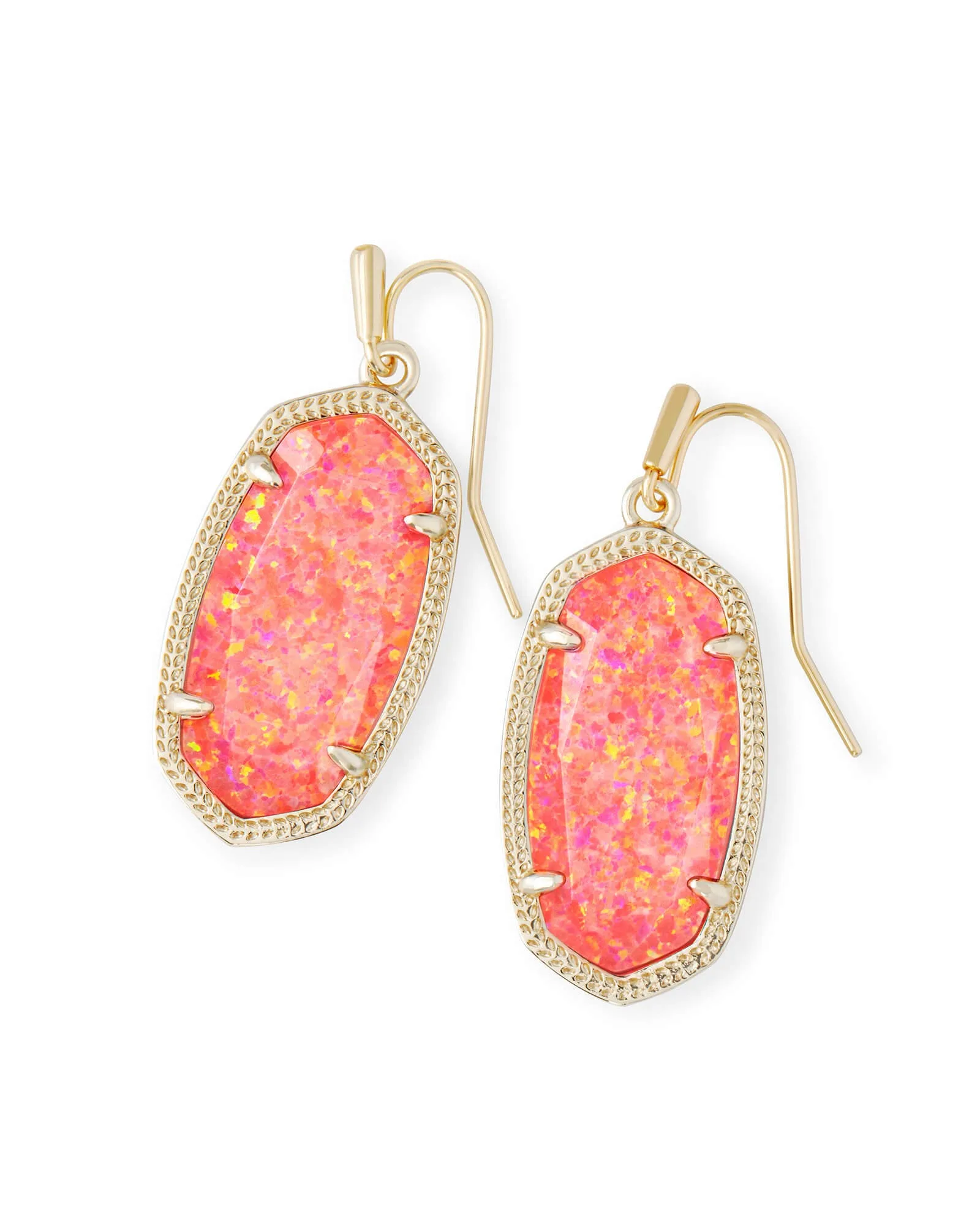 Kendra Scott Dani Earring - Gold Coral Kyocera Opal