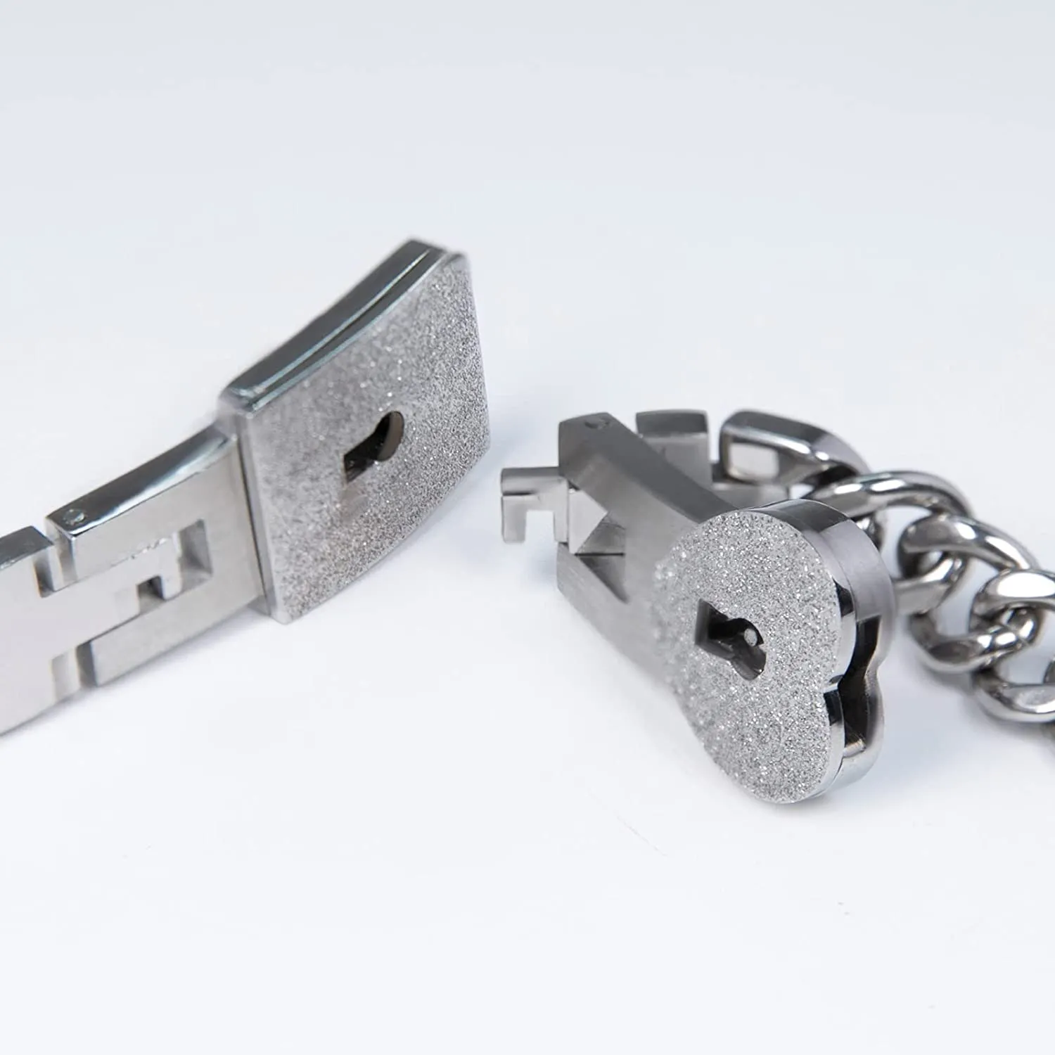 Key Necklace and Lock Bracelet Titanium Steel Couples Bracelet Key Interlock Jewelry Romantic Gift for Valentines Day, Birthday Wedding Gift for Women Her