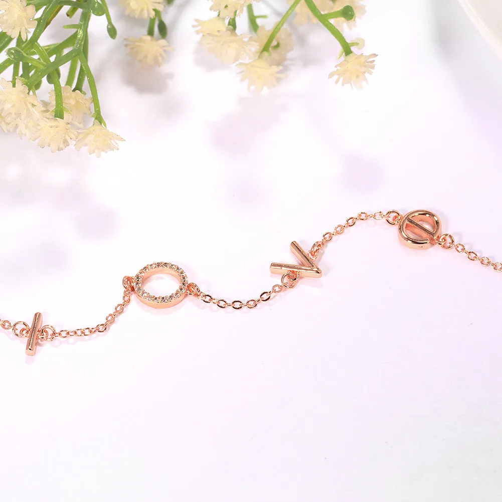 Korean Version Of LOVE Letter Ladies Simple Girlfriend Personality Crystal Bracelet