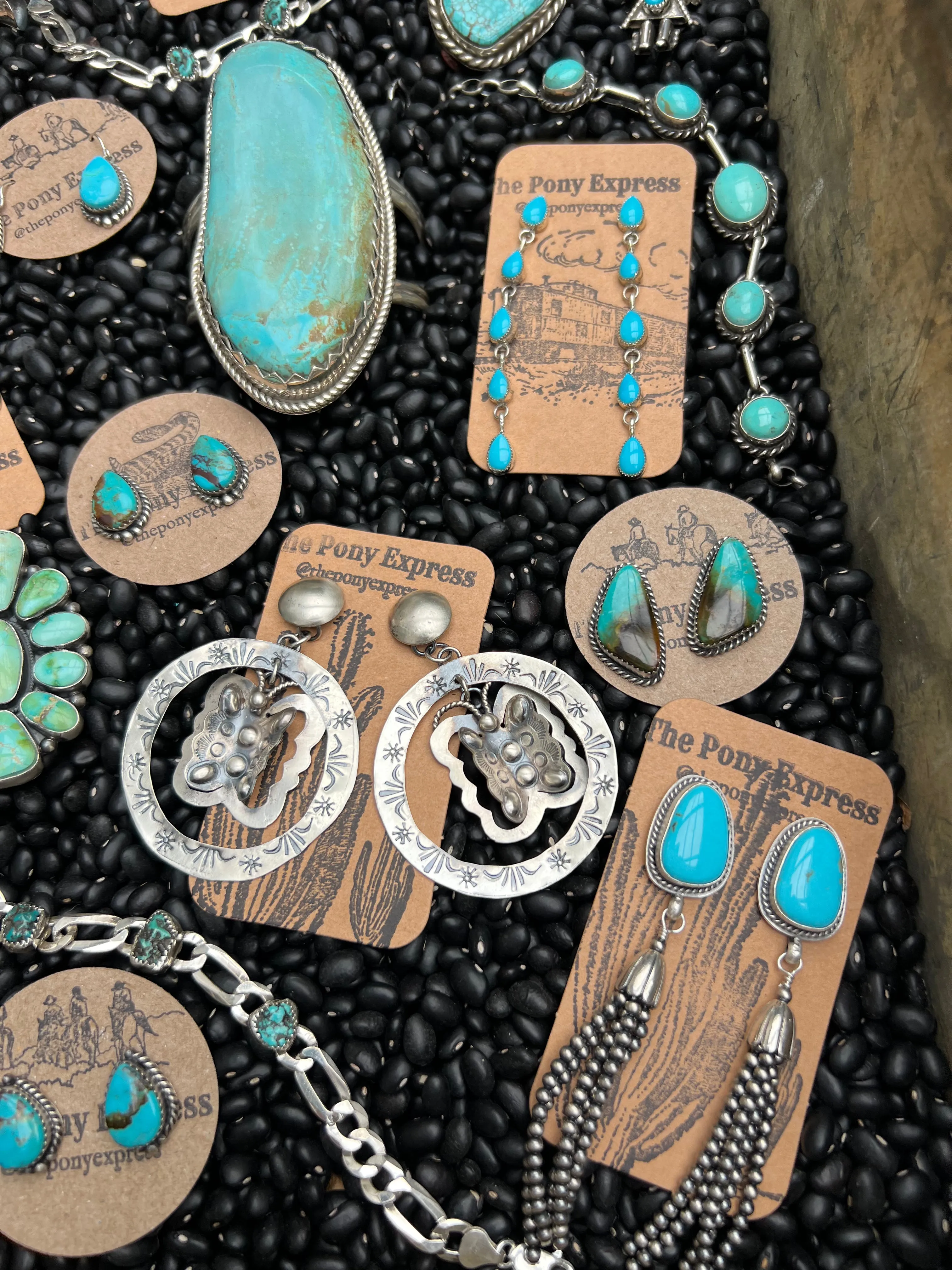 Large Butterfly Concho Hand-stamped Earrings