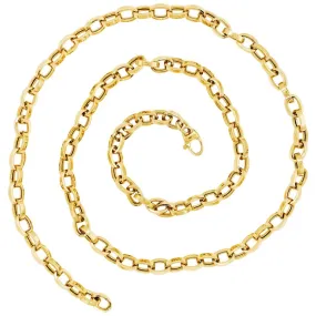 Large Chain Link Necklace-14 karat yellow gold