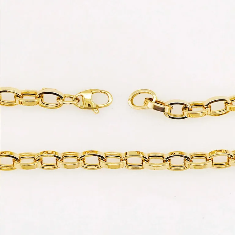 Large Chain Link Necklace-14 karat yellow gold