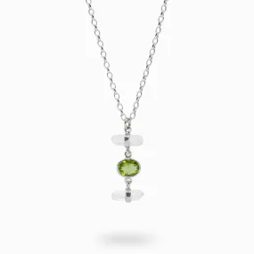 Laser Quartz and Peridot Necklace