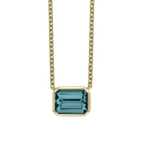 London Blue Topaz 14K Yellow Gold Necklace