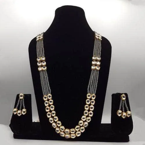 Long Crystal Kundan Set