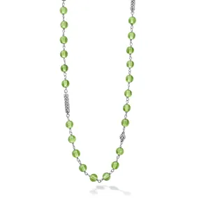 Long Peridot Beaded Necklace