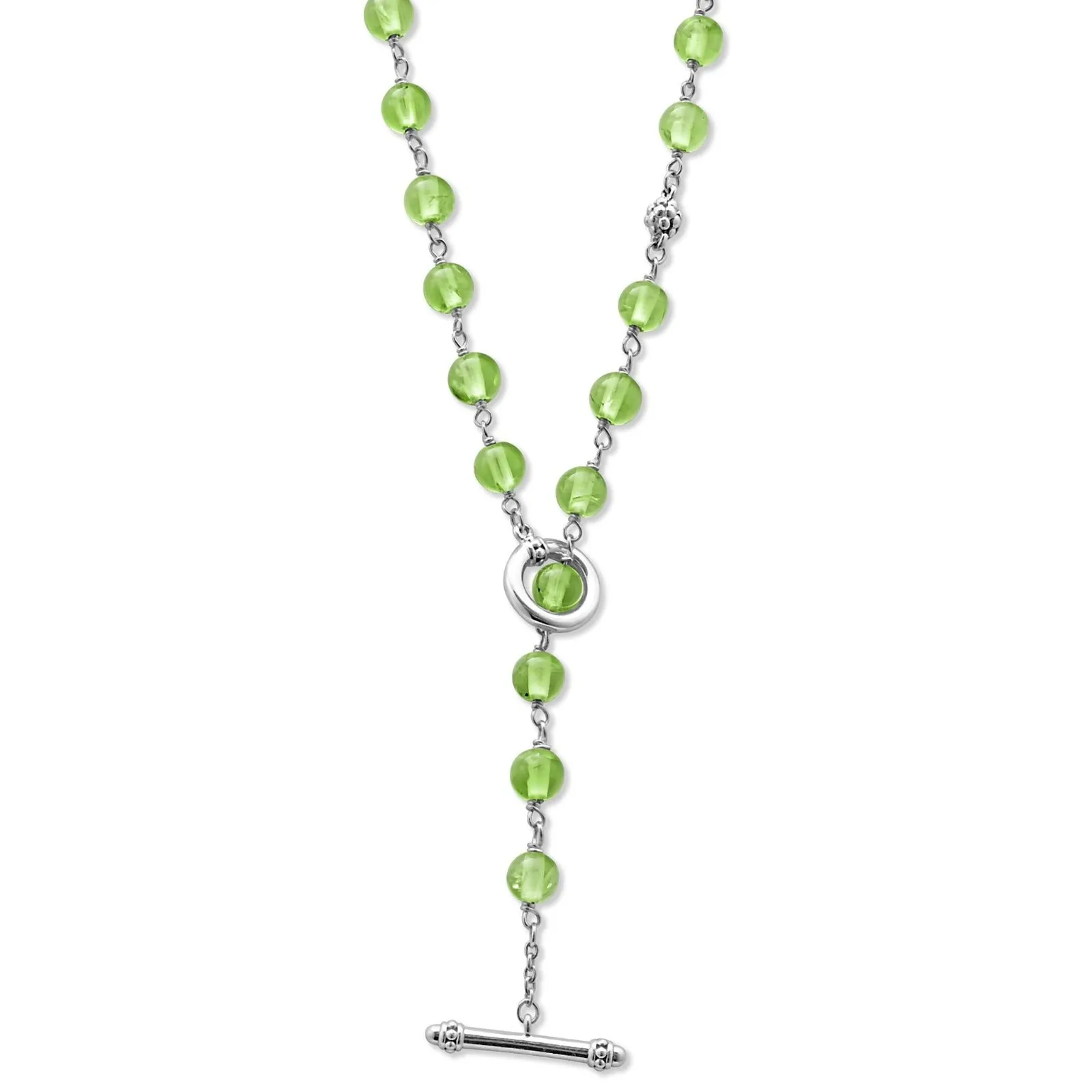 Long Peridot Beaded Necklace