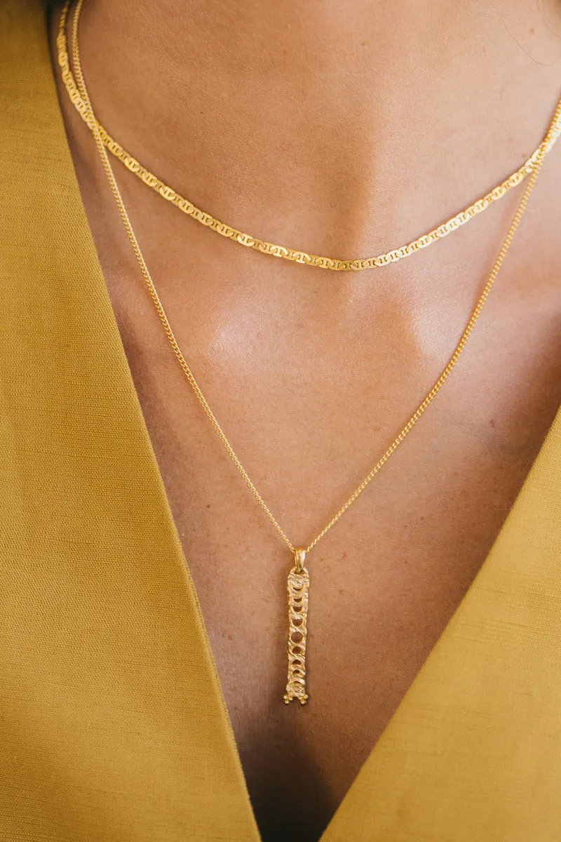 Lunar phases necklace gold plated