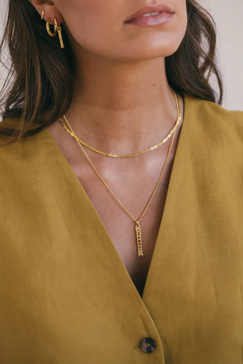 Lunar phases necklace gold plated