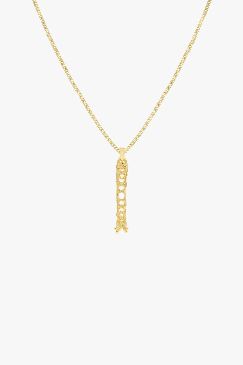 Lunar phases necklace gold plated