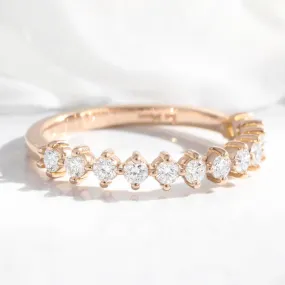Luxe Diamond Wedding Ring in 4 Prong Half Eternity Band