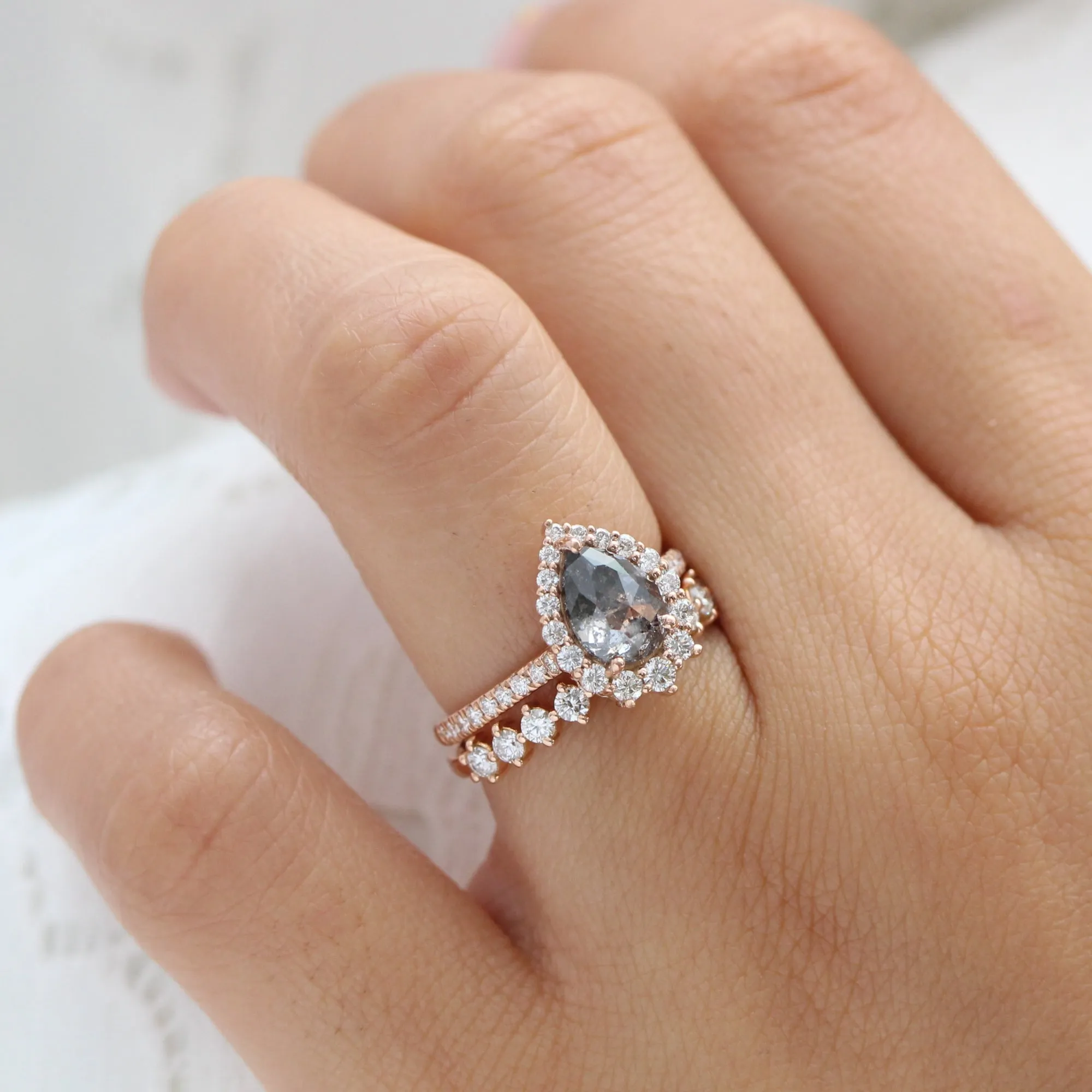 Luxe Diamond Wedding Ring in 4 Prong Half Eternity Band