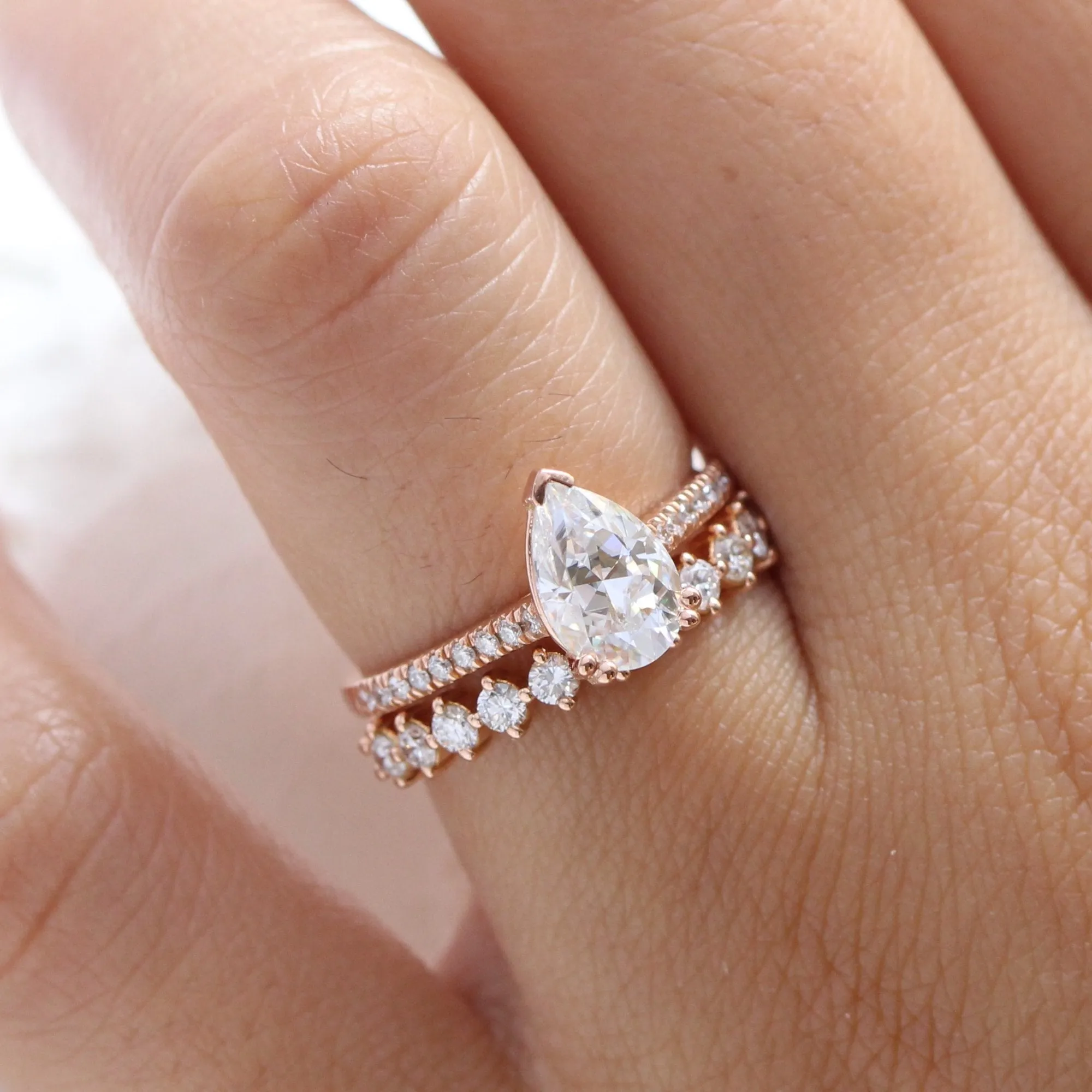 Luxe Diamond Wedding Ring in 4 Prong Half Eternity Band