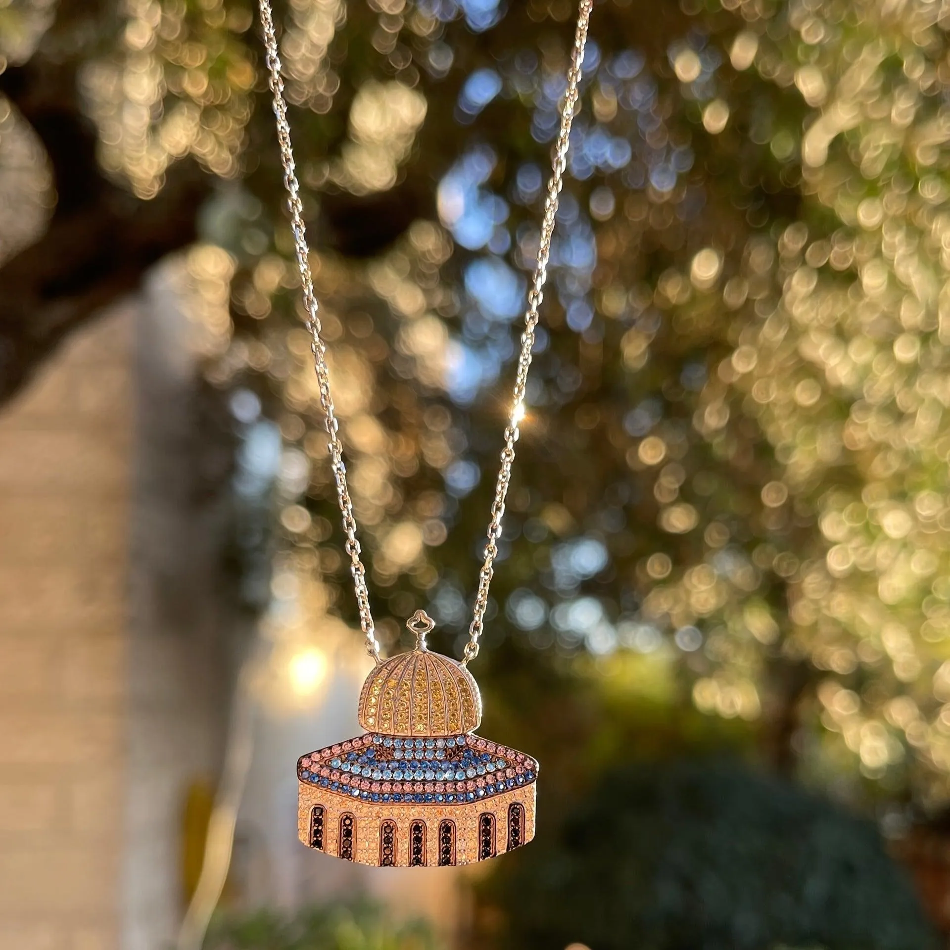 MAC112 Masijid Pattern Keffiyeh Necklace