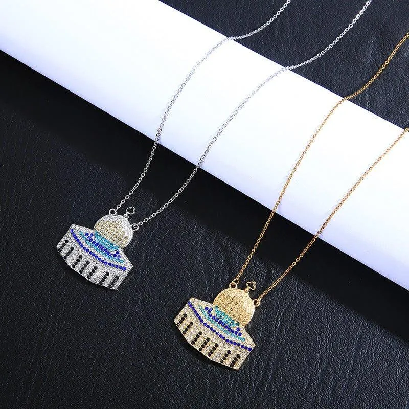MAC112 Masijid Pattern Keffiyeh Necklace