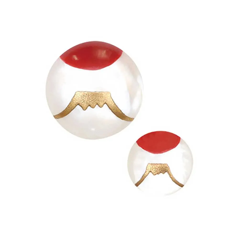 Maki-e Urushi Lacquer Pendant Necklace - White South Sea Pearl Shell / Mt. Fuji -, Traditional Japanese Urushi Lacquer Jewelry