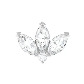 Marquise Diamond Lotus Cartilage Earring
